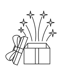 Birthday Gift Element Outline