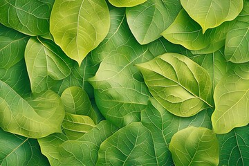 Fototapeta premium Lush Green Fiddle Leaf Fig Leaves Texture Background Closeup Vibrant Freshness