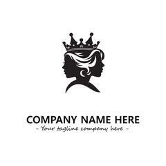 Head of queen logo company design vector illustration