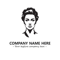 Head of queen logo company design vector illustration