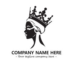 Head of queen logo company design vector illustration