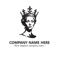Head of queen logo company design vector illustration