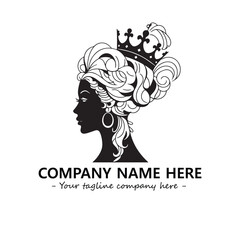 Head of queen logo company design vector illustration
