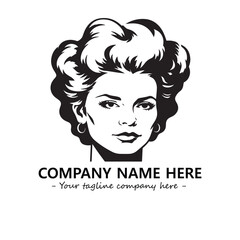 Head of queen logo company design vector illustration