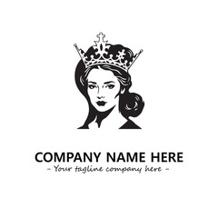 Head of queen logo company design vector illustration