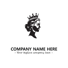 Head of queen logo company design vector illustration