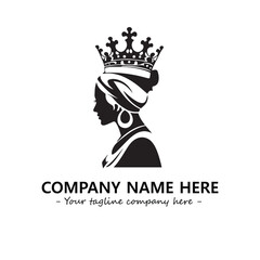 Head of queen logo company design vector illustration