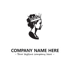 Head of queen logo company design vector illustration