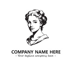 Head of queen logo company design vector illustration