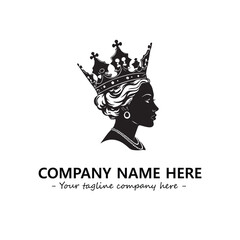 Head of queen logo company design vector illustration