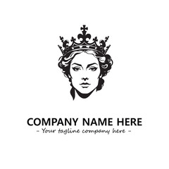 Head of queen logo company design vector illustration