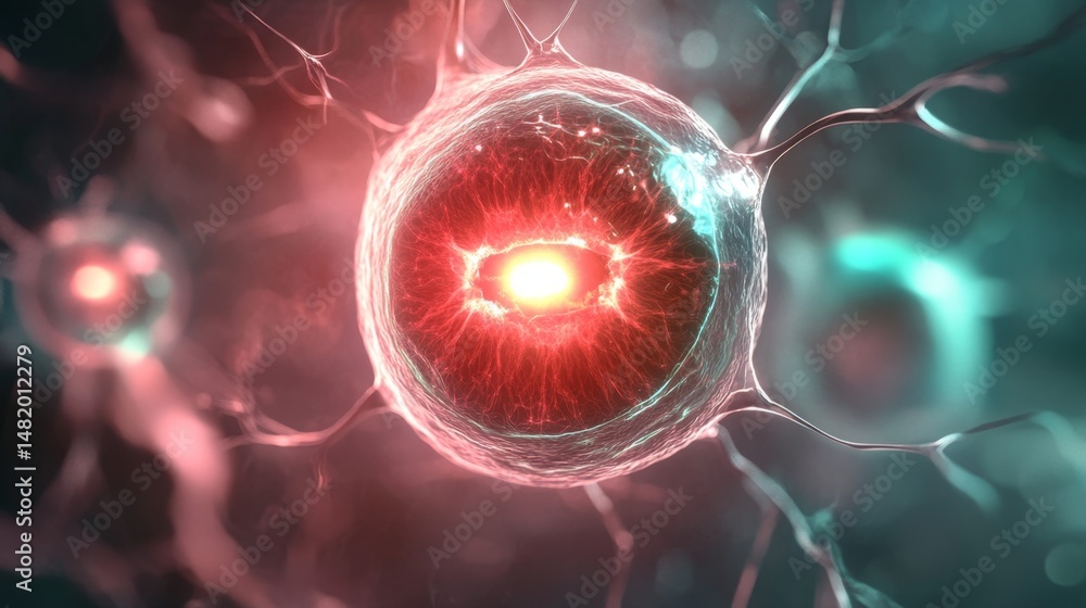 Poster advanced concept of retinal cell regeneration in sci-fi setting