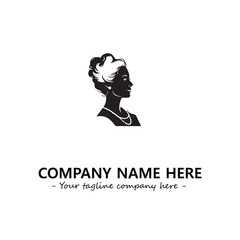Head of queen logo company design vector illustration