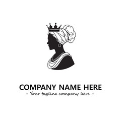 Head of queen logo company design vector illustration