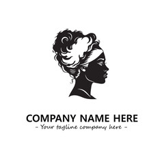 Head of queen logo company design vector illustration