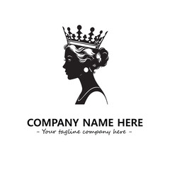 Head of queen logo company design vector illustration