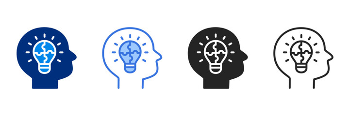 Knowledge  Icon Set Multiple Style Vector Illustration 