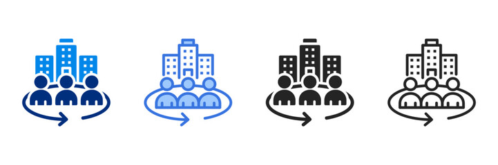 Tour  Icon Set Multiple Style Vector Illustration 