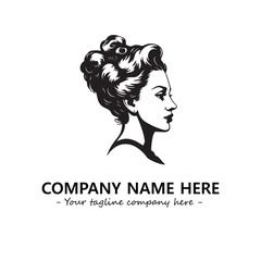 Head of queen logo company design vector illustration
