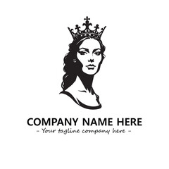 Head of queen logo company design vector illustration