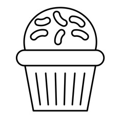 Birthday Cupcake Element Outline