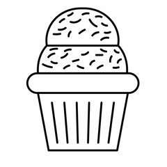Birthday Cupcake Element Outline