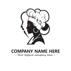 Head of queen logo company design vector illustration