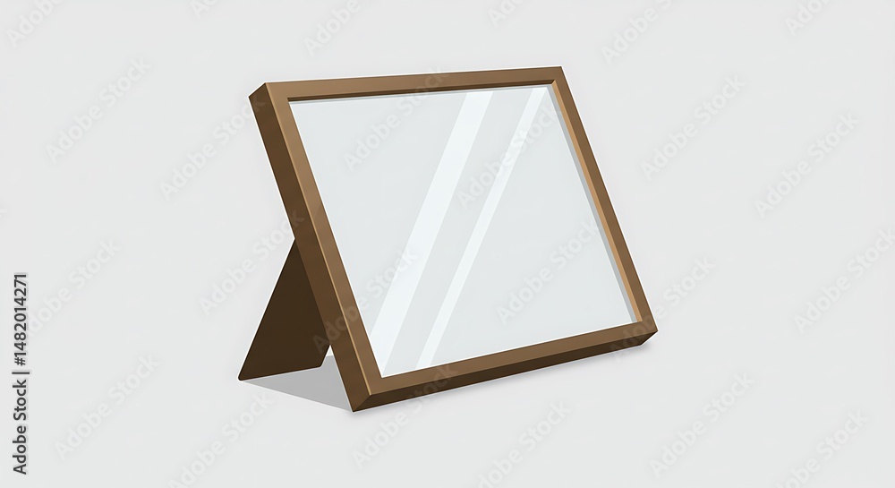 Poster displaying empty photo frame on white surface