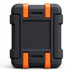 Durable Black Storage Case with Orange Accents for Equipment Protection