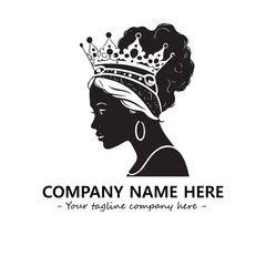 Head of queen logo company design vector illustration