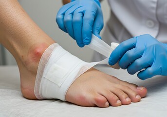 Ankle bandaging medical procedure