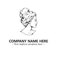 Head of queen logo company design vector illustration