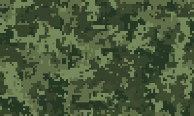 Abstract digital camouflage pattern.  Perfect for backgrounds, textiles, or militarythemed designs.  Subtle pixelated texture adds a modern, versatile feel.