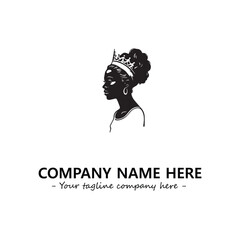 Head of queen logo company design vector illustration