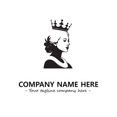 Head of queen logo company design vector illustration