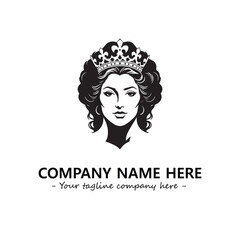 Head of queen logo company design vector illustration