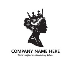 Head of queen logo company design vector illustration