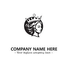 Head of queen logo company design vector illustration