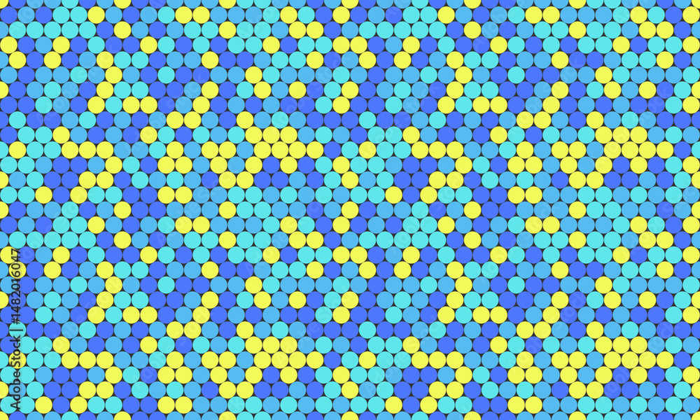Aufkleber vibrant abstract background featuring a seamless pattern of teal and yellow circles. perfect for web