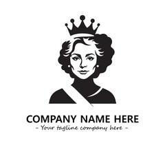 Head of queen logo company design vector illustration