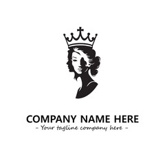 Head of queen logo company design vector illustration