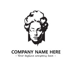 Head of queen logo company design vector illustration