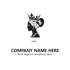 Head of queen logo company design vector illustration