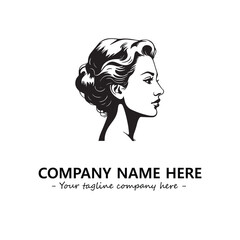 Head of queen logo company design vector illustration