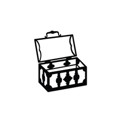 Tea Box silhouette on white background