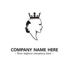 Head of queen logo company design vector illustration