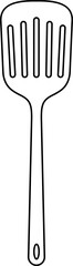 Grilling utensils kitchen spatula tool icon vector isolated on transparent background. Silhouette symbol. Kitchen utensils for cooking food design for web and app.