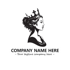 Head of queen logo company design vector illustration