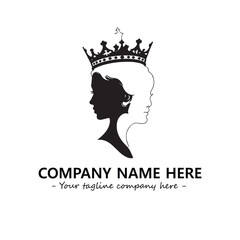 Head of queen logo company design vector illustration