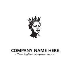 Head of queen logo company design vector illustration